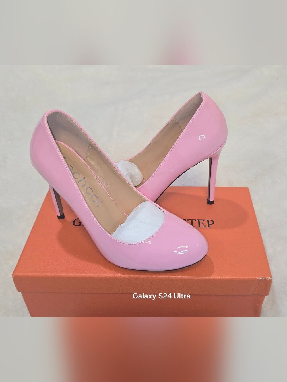 Aachcol Women's Pink Patent Leather Stiletto Pumps (Size US 7 / EU 37)
